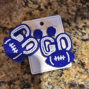 Football Blue Earrings